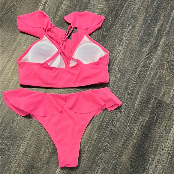 Pink Ruffled Bikini Set - Picture 2 of 3